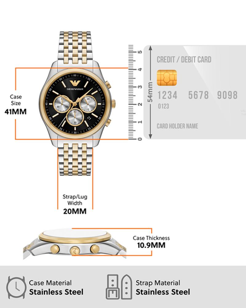 AR11713 specifications diagram showing 41mm case size, 20mm strap width, 10.9mm thickness