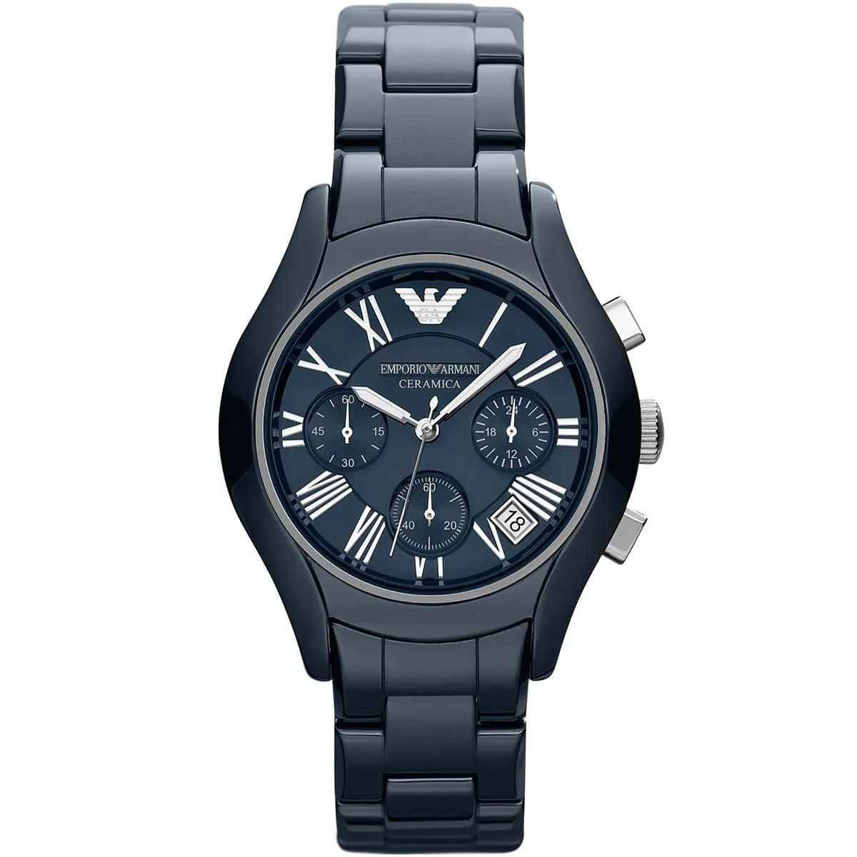 Emporio Armani Valente Medium Ceramica Navy Blue 38 mm watch AR1470