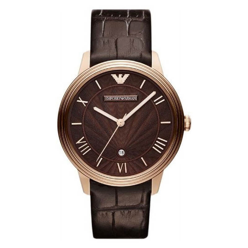 Emporio Armani Classic Quartz Brown Dial Brown Leather Strap Watch AR1613