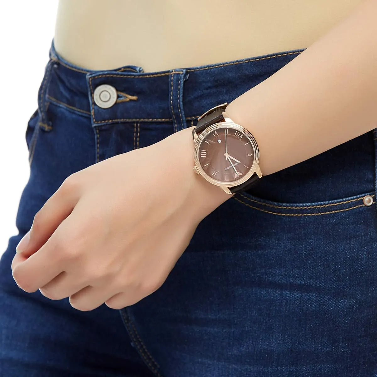 Emporio Armani Classic Quartz Brown Dial Brown Leather Strap Watch AR1613