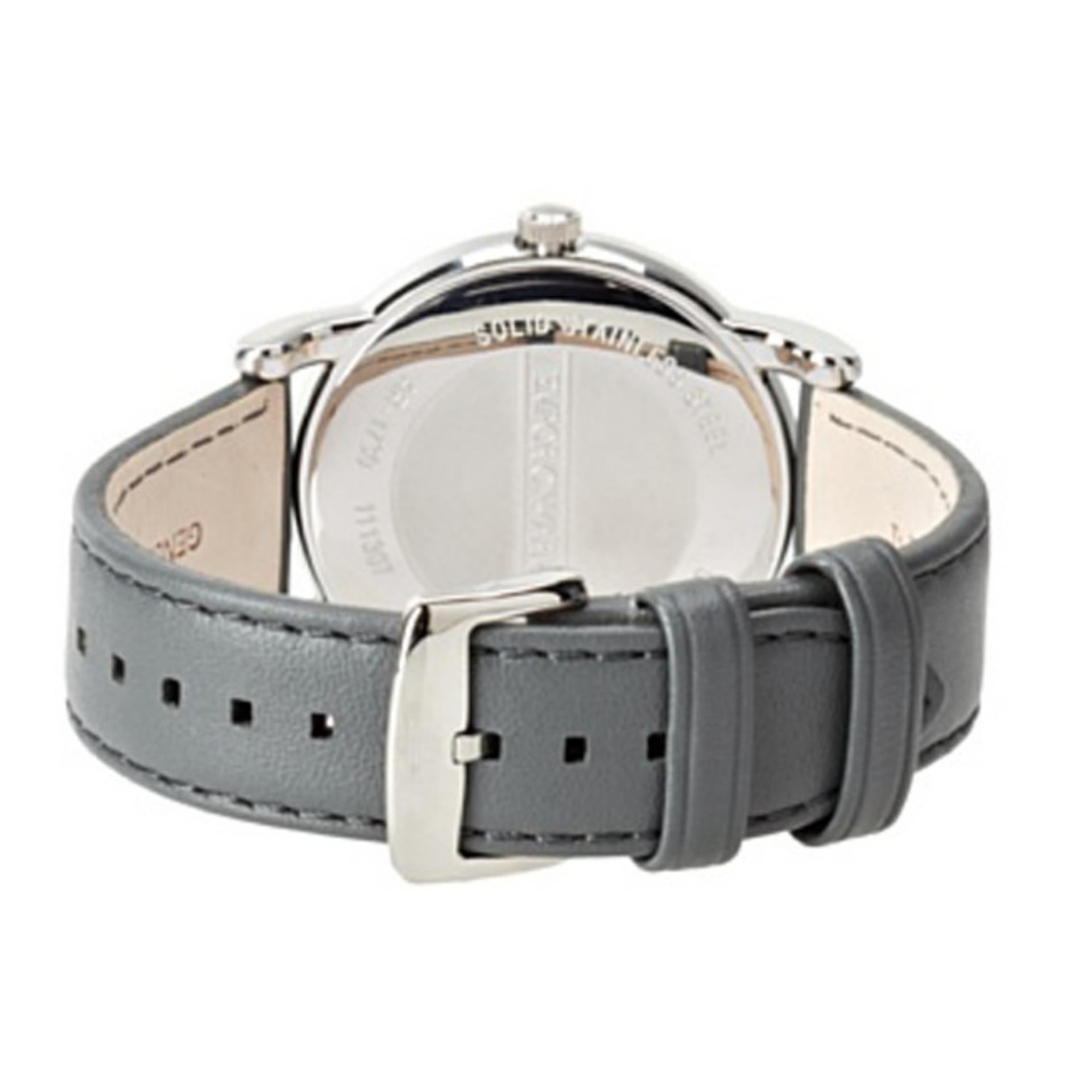 Emporio Armani Classic Quartz Grey Dial Grey Leather Strap Men's Watch - AR1730