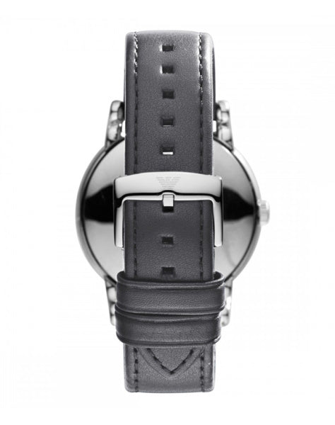 Emporio Armani Classic Quartz Grey Dial Grey Leather Strap Men's Watch - AR1730