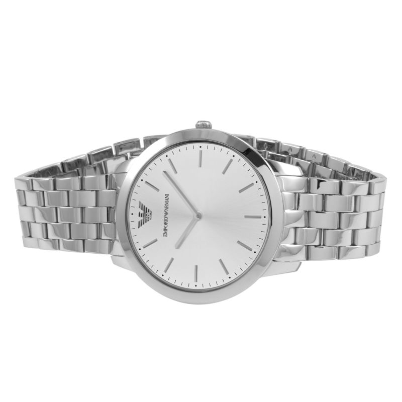 Emporio Armani Classic Quartz Silver Dial Silver Steel Strap Men's Watch - AR1745