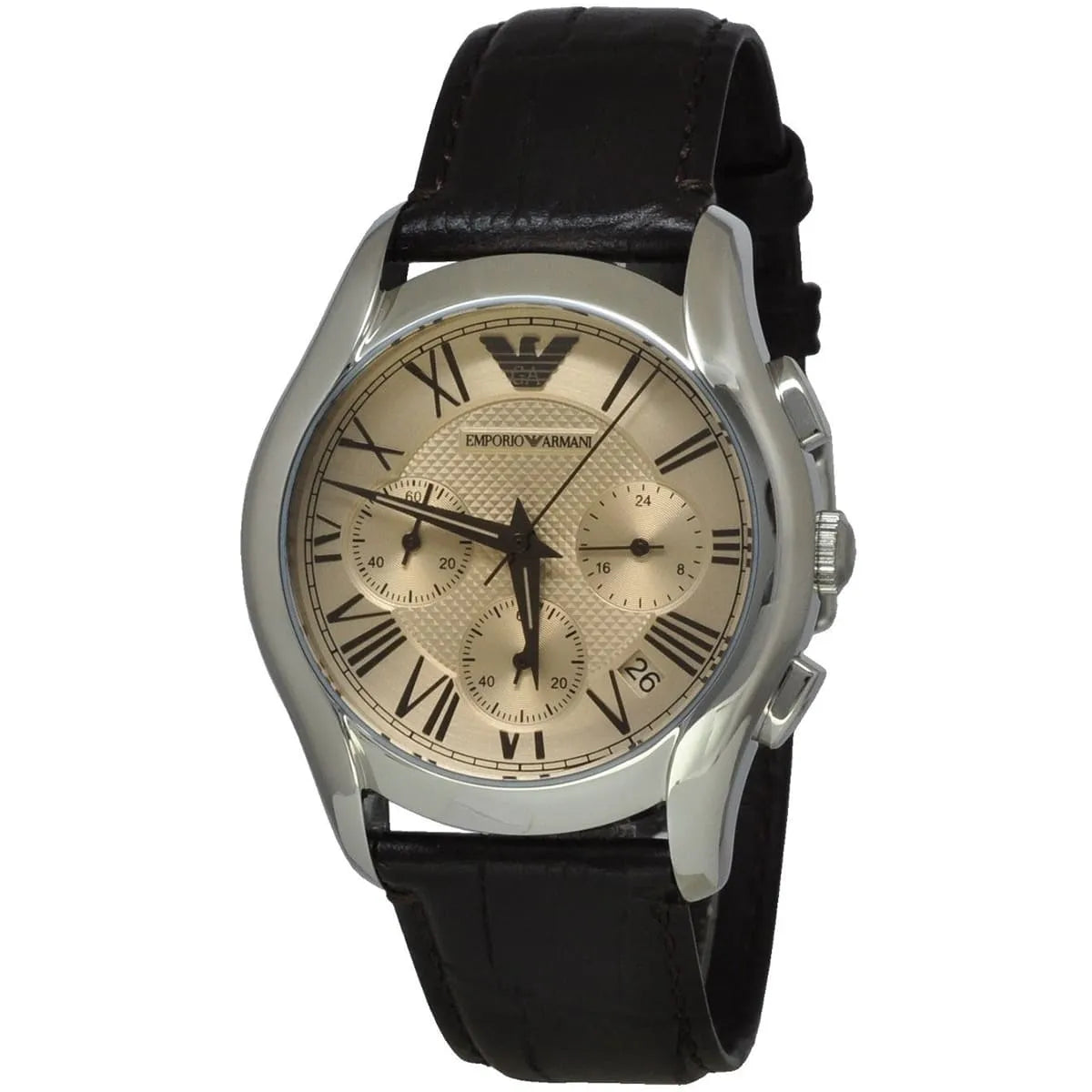Emporio Armani Luigi AR1790 chronograph watch angled view showing dial and case