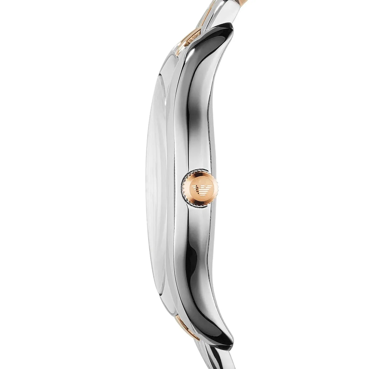 Emporio Armani Quartz Two Tone Stainless Steel Silver Dial 43mm Men's Watch - AR1824