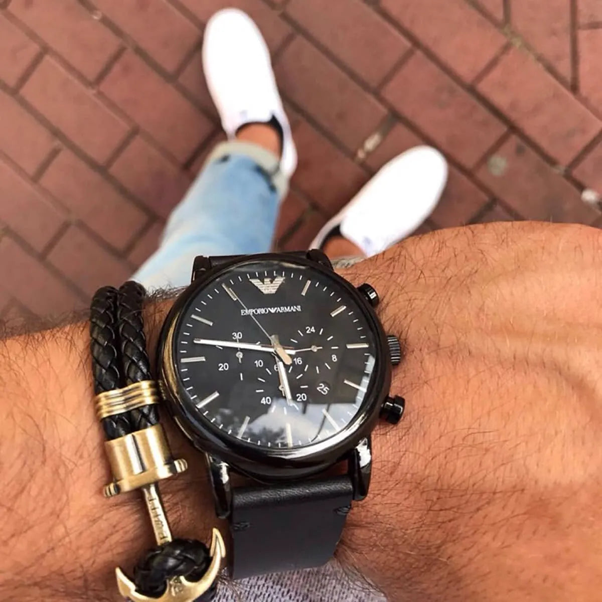 Emporio Armani Dress Chronograph Black Dial Men's Watch AR1918