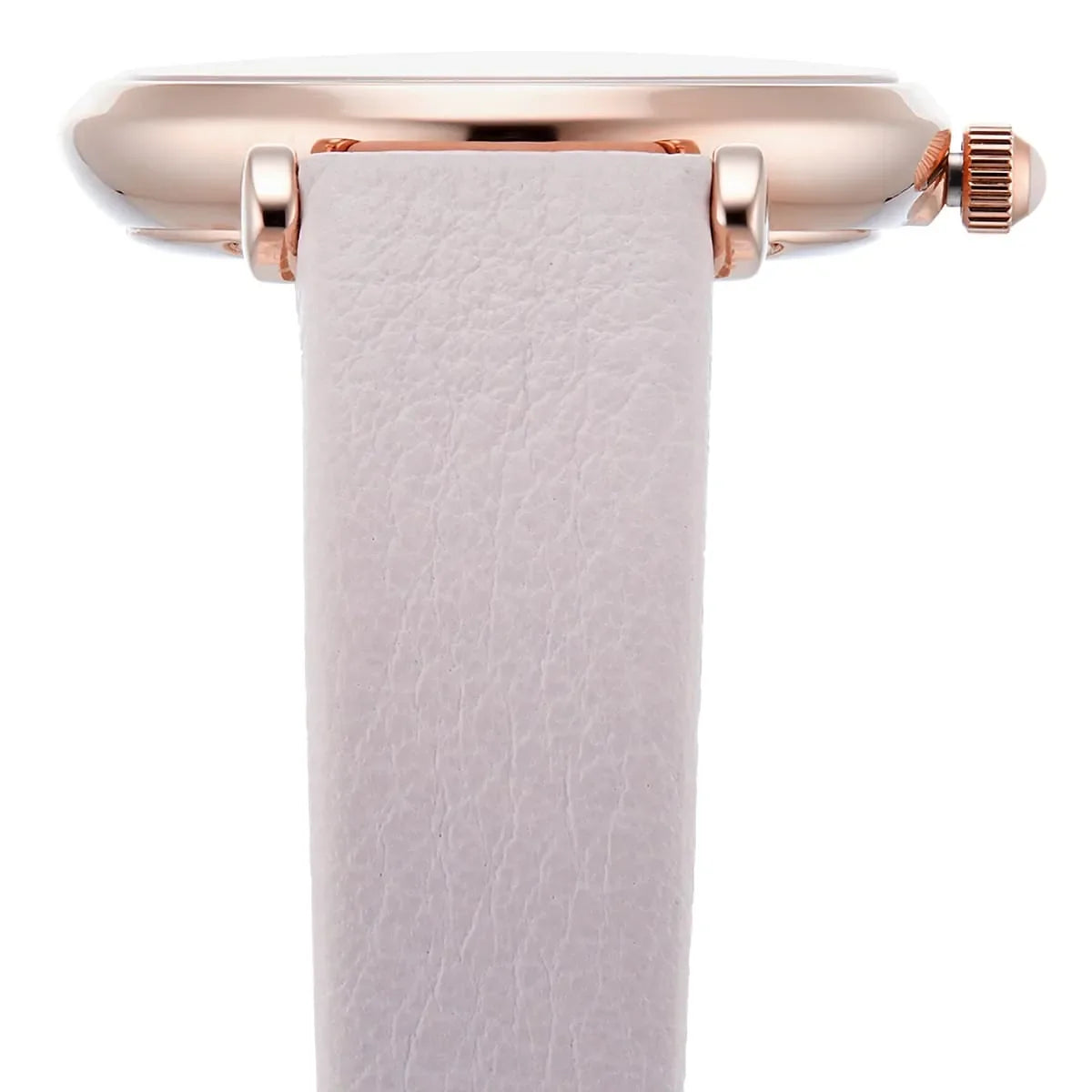 Emporio Armani Retro Rose Gold Tone Pink MOP Dial Leather Women's Watch AR1958
