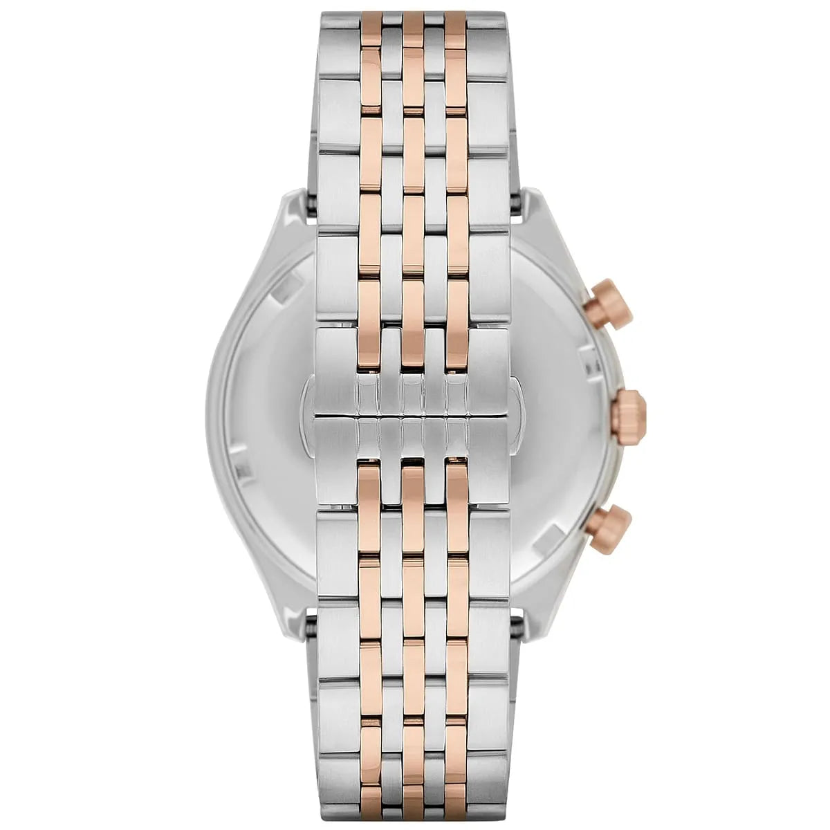 Emporio Armani Zeta Chronograph White Dial Two Tone Steel Strap Watch AR1998