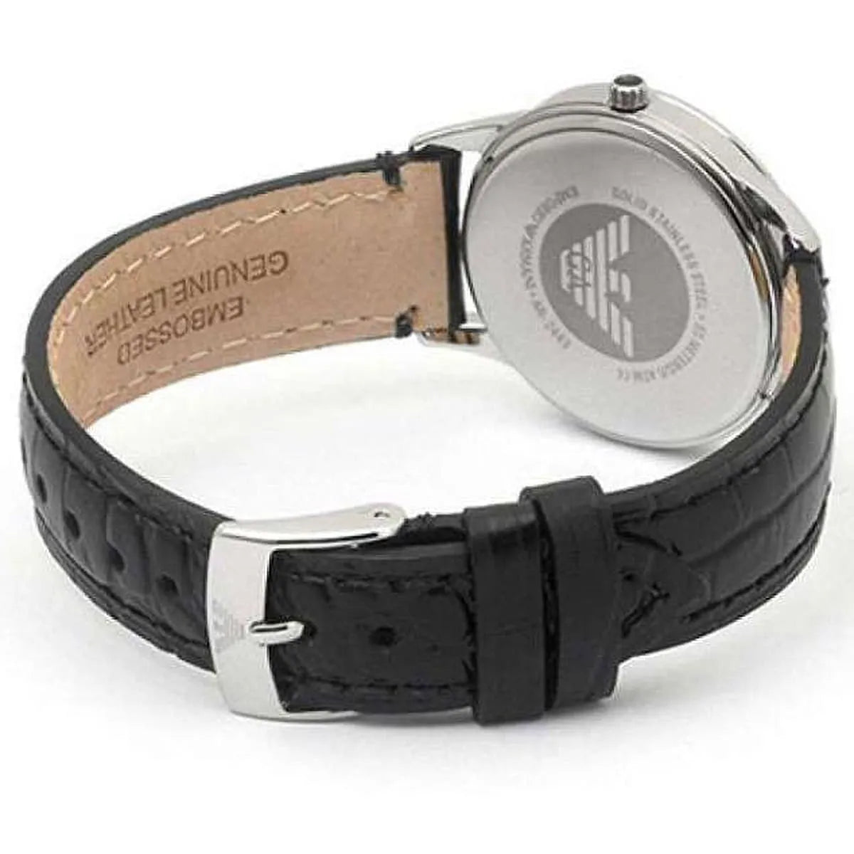 Emporio Armani Chronograph Black Leather Gents Watch AR2443