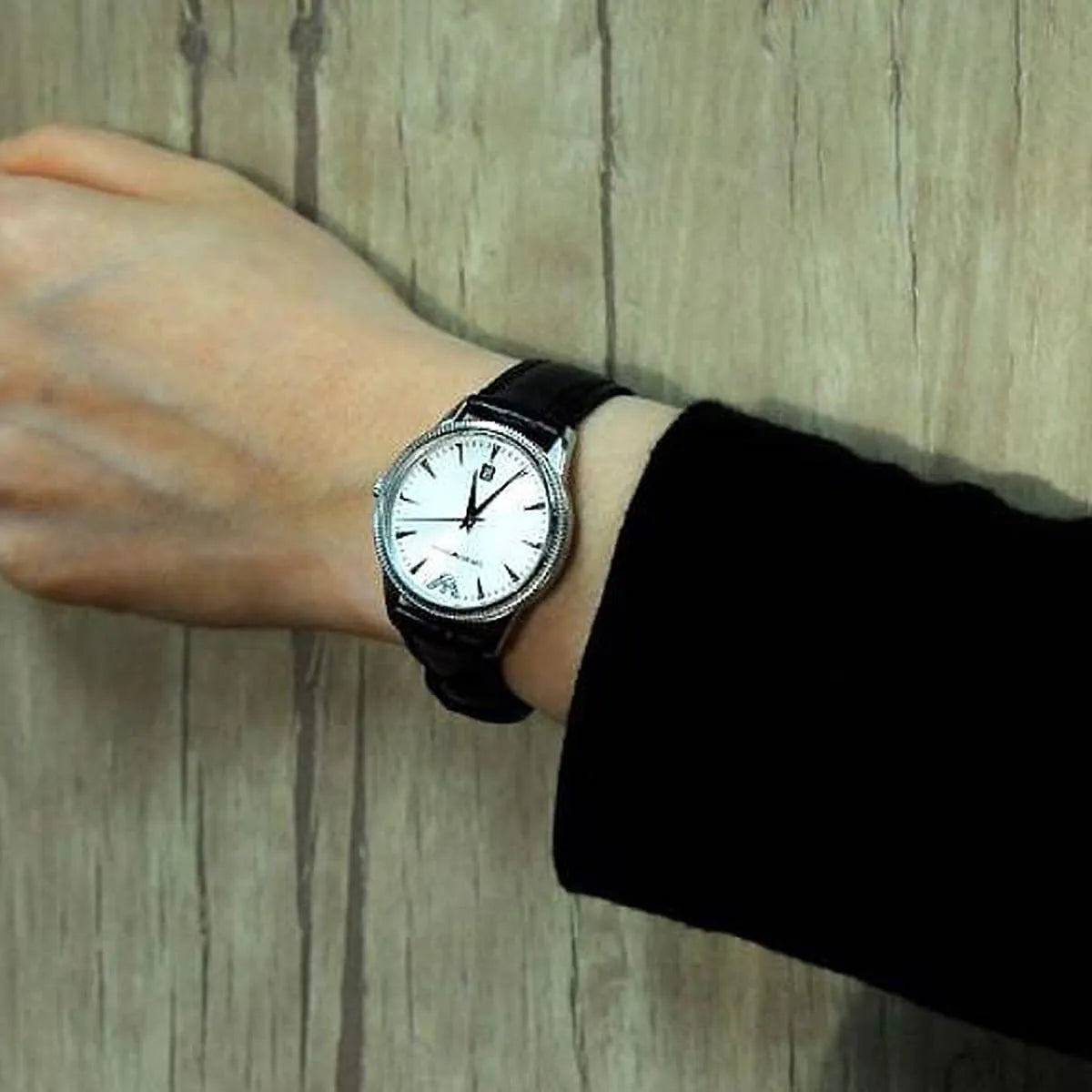 Emporio Armani Chronograph Black Leather Gents Watch AR2443