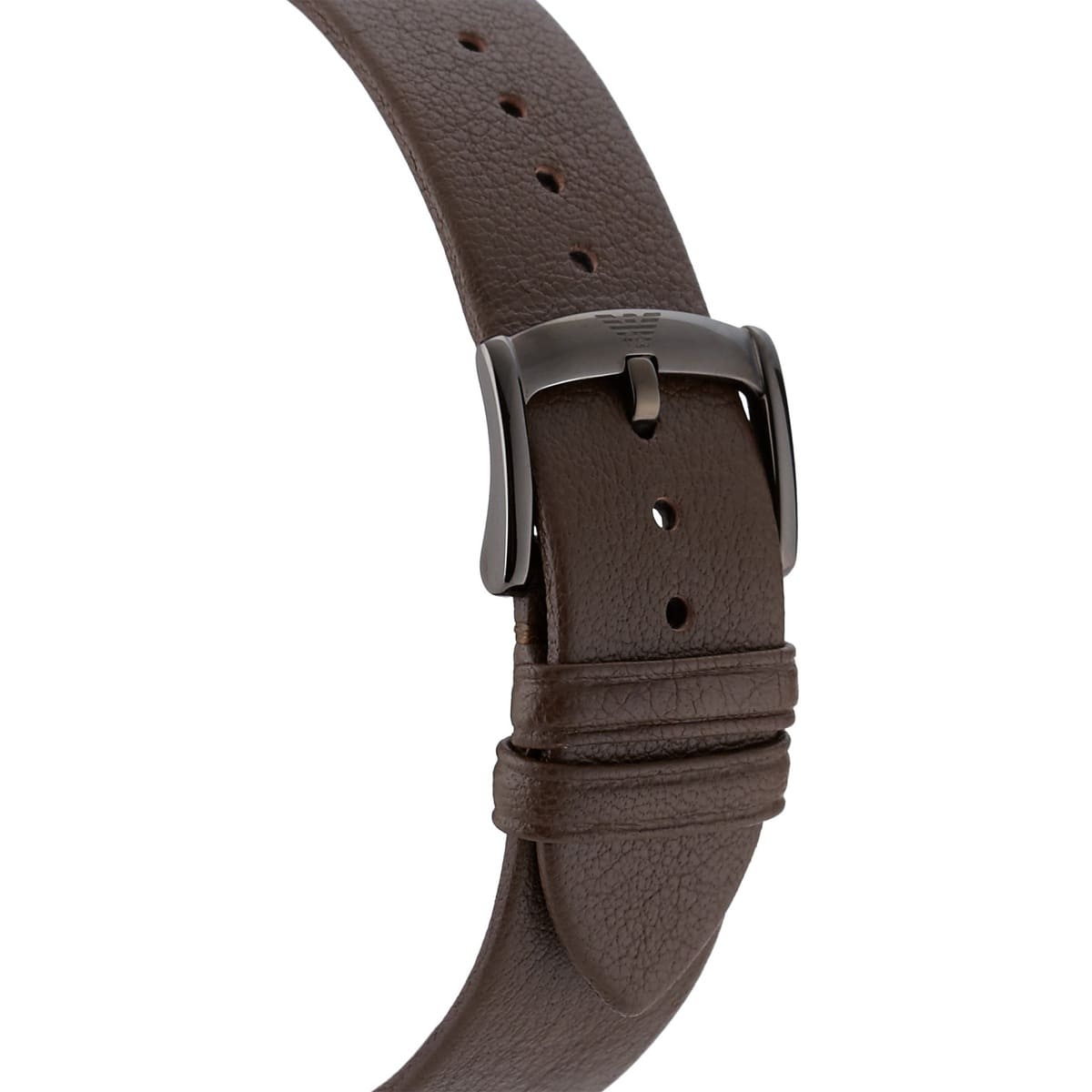 Emporio Armani AR2483 brown leather strap with buckle detail