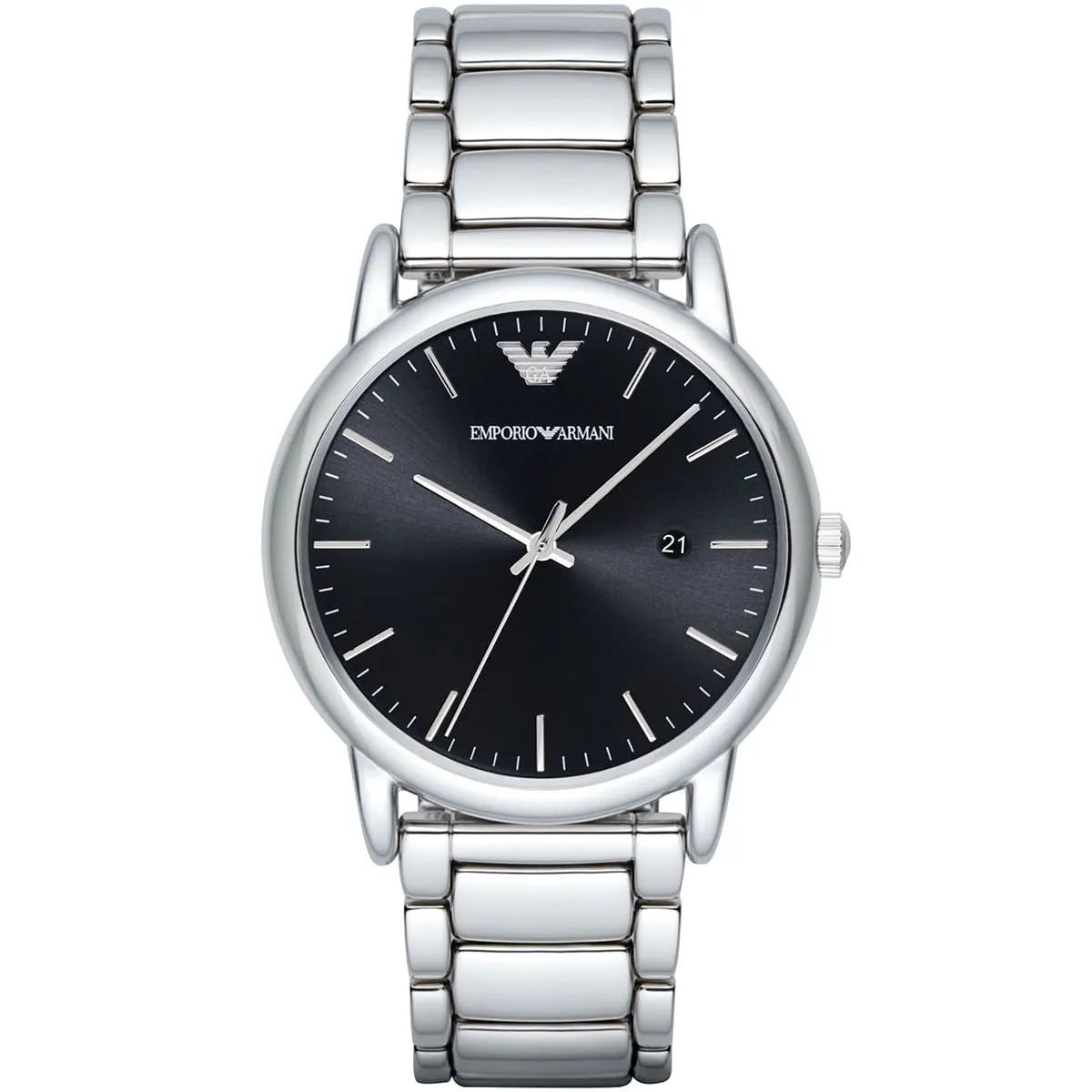 Emporio Armani Luigi Black Dial Silver Steel Men's Watch AR2499