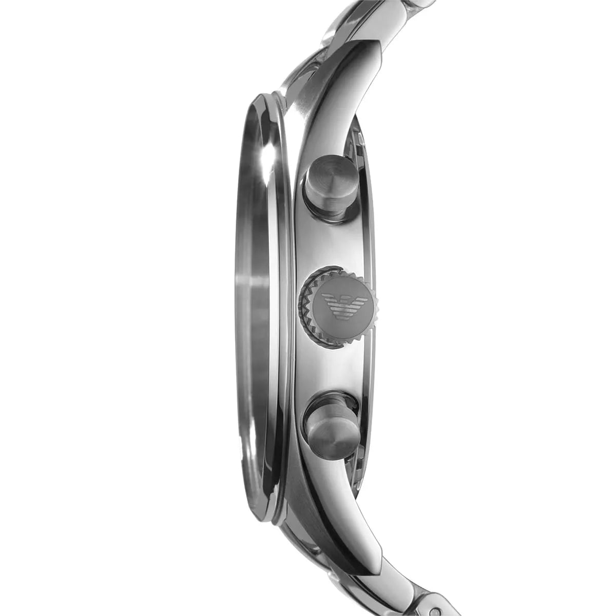 AR5980 caseback with engraved Emporio Armani eagle logo and specifications