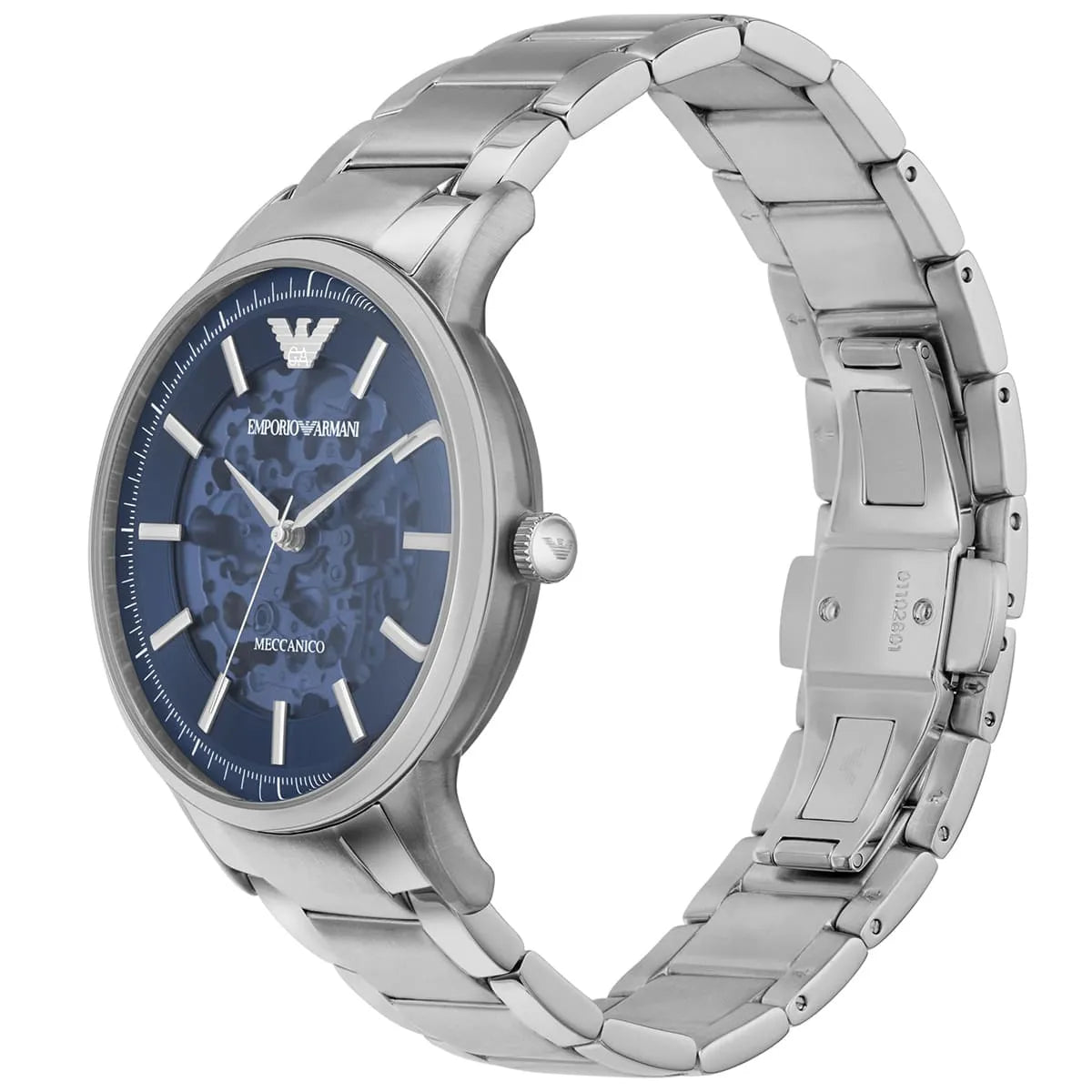 Emporio Armani Renato Skeleton Automatic Silver Men's Watch - AR60037
