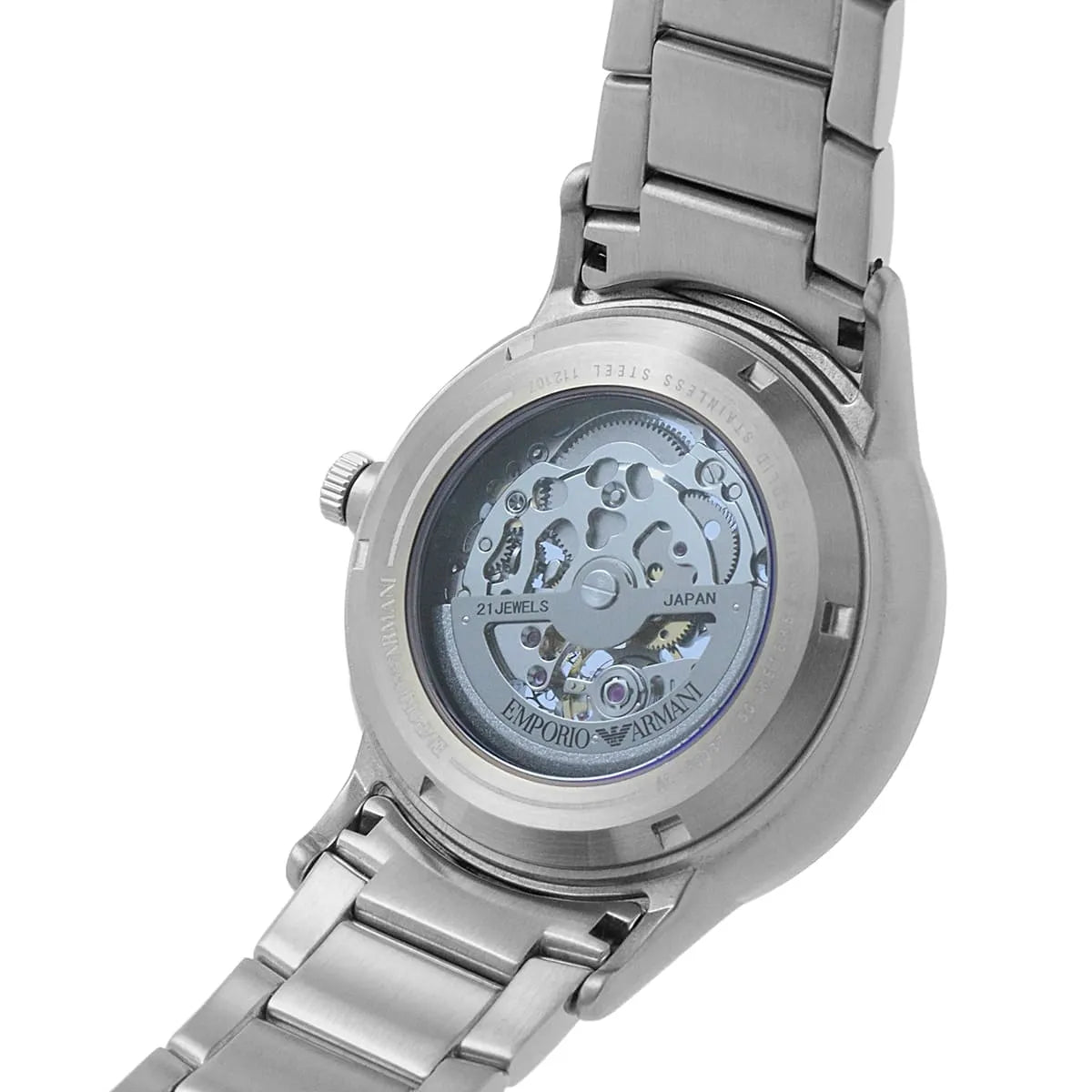 Emporio Armani Renato Skeleton Automatic Silver Men's Watch - AR60037