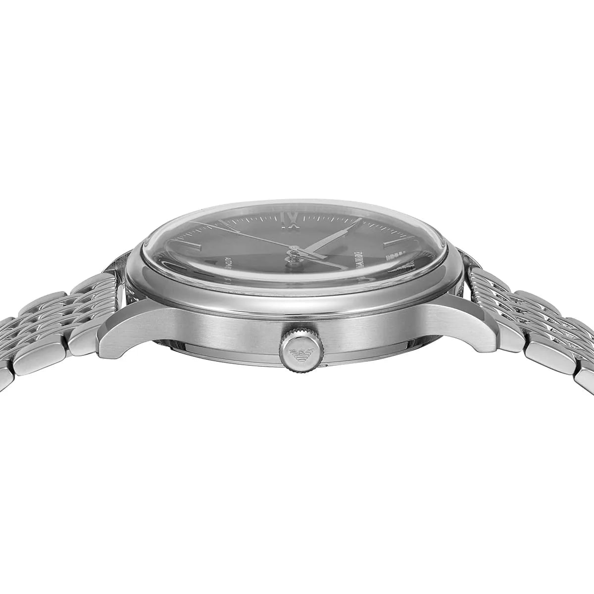 AR60081 watch dial detail with minimalist indices and hands