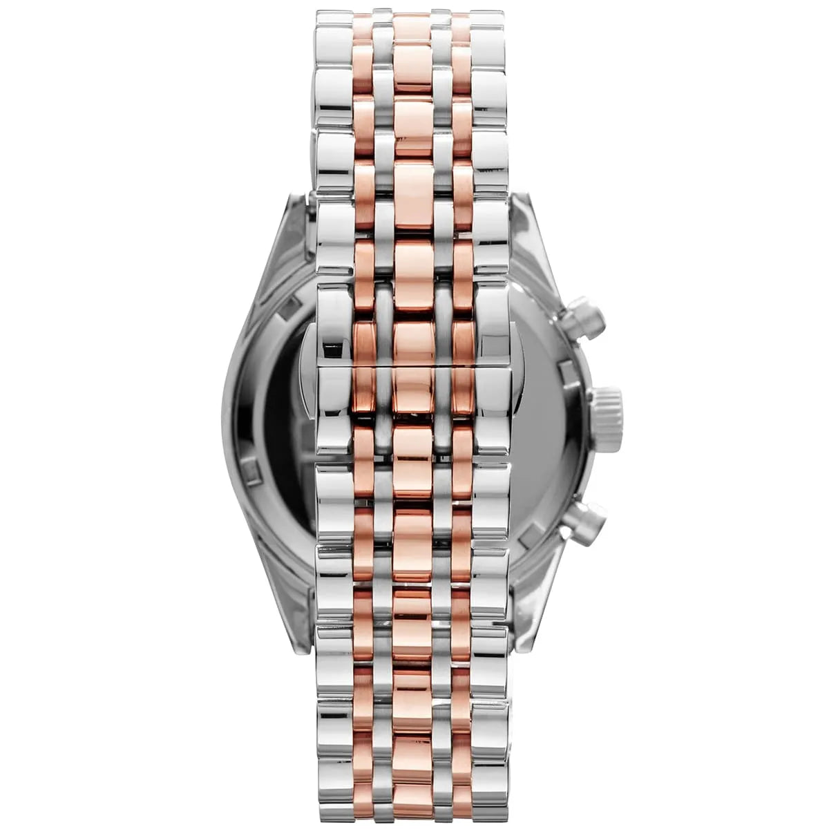 AR6010 watch showing full two-tone bracelet with alternating steel and rose gold links