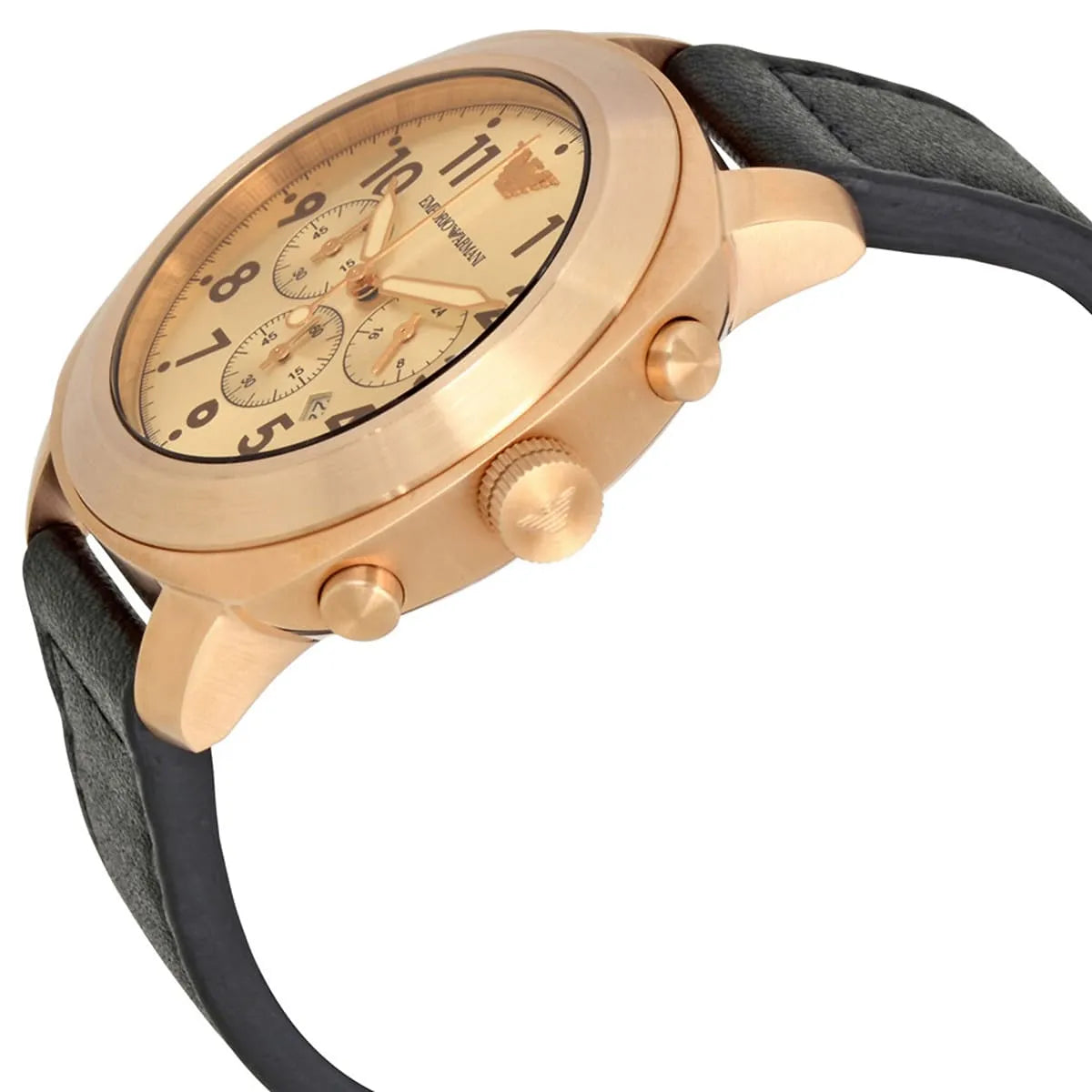 Emporio Armani AR6062 Sportivo Beige Dial Leather Strap Chronograph Men's Watch AR6062 - Image 4