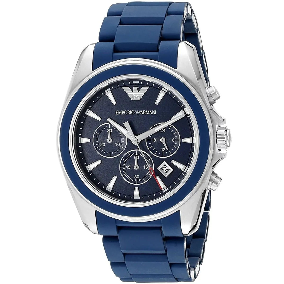 Emporio Armani Sportivo Chronograph Blue Rubber Men's Watch - AR6068