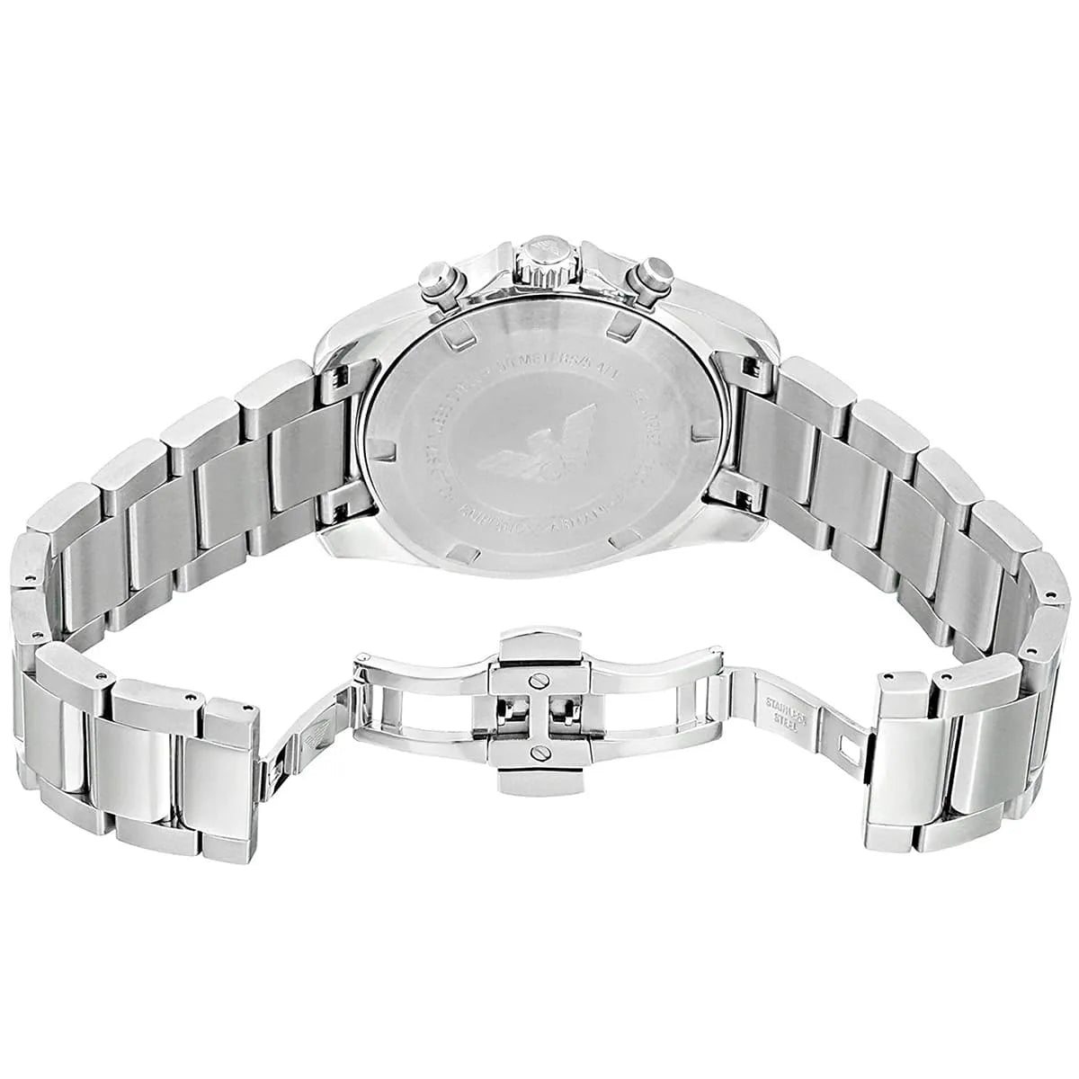 Emporio Armani AR6090 watch caseback with bracelet links visible