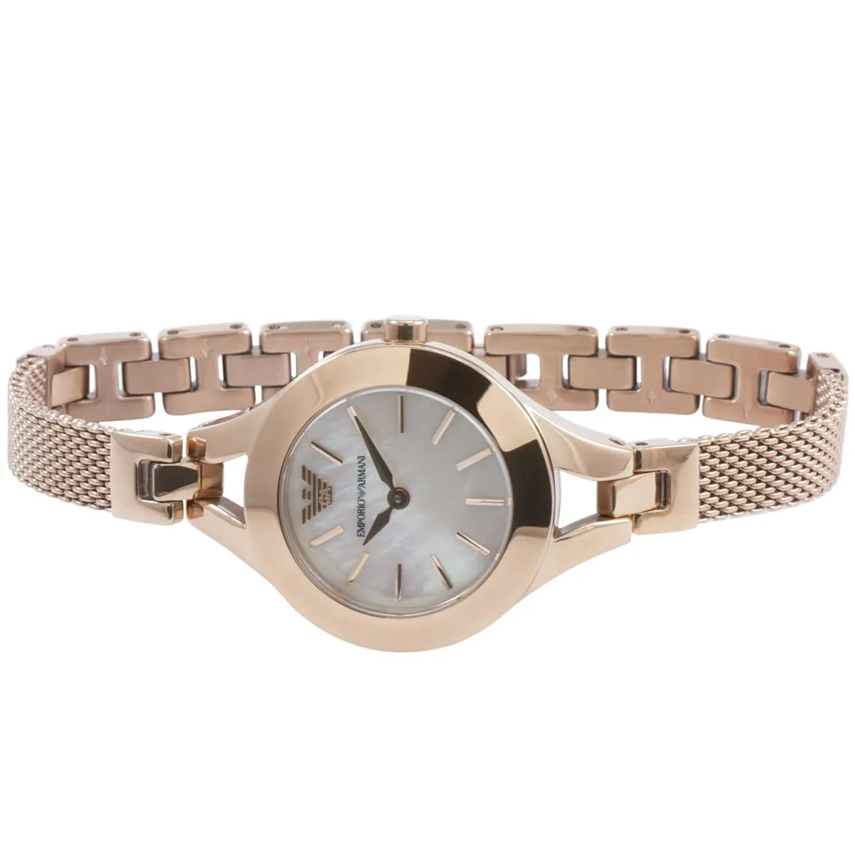 Emporio Armani Rose Gold Bracelet Mother of Pearl Dial Women's Watch AR7329