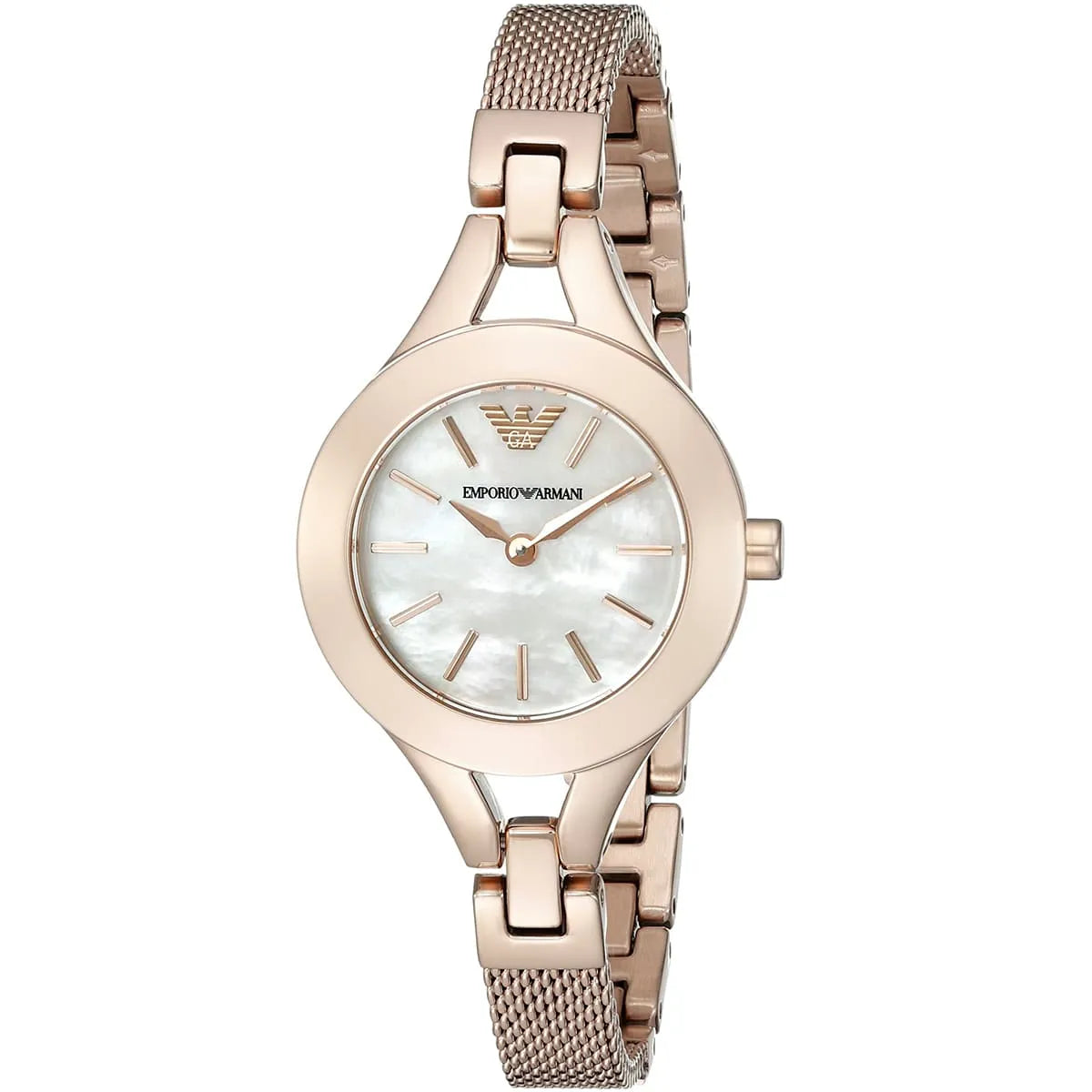 Emporio Armani Rose Gold Bracelet Mother of Pearl Dial Women's Watch AR7329