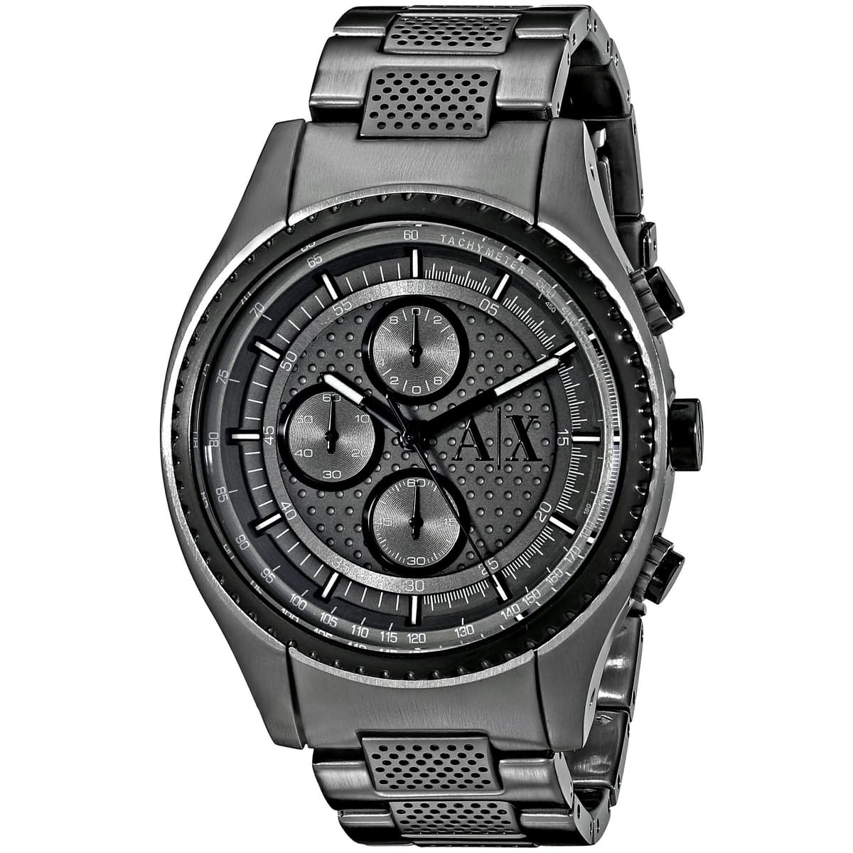 Armani Exchange Hampton men's chronograph watch with chronograph pushers and gunmetal finish