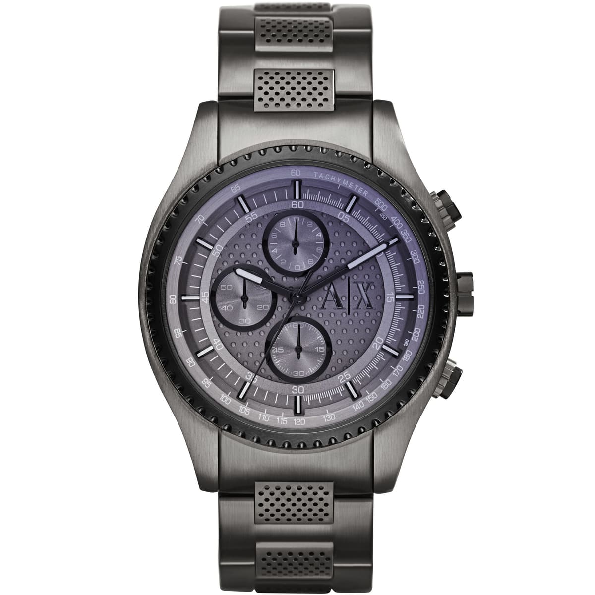 AX1606 Hampton chronograph men's watch featuring three subdials and stainless steel mesh bracelet