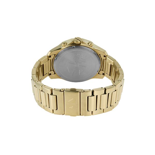 Armani Exchange AX1721 caseback view showing gold bracelet and metal case back