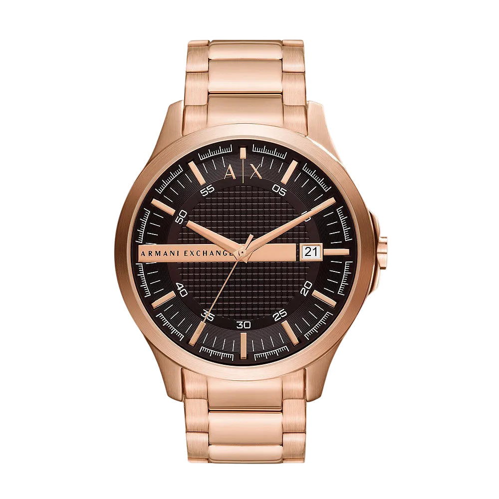 Armani Exchange Hampton AX2449 rose gold watch with black dial and date window