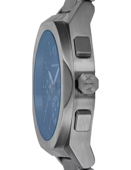 Armani Exchange AX4182 chronograph watch side profile showing case depth and pushers