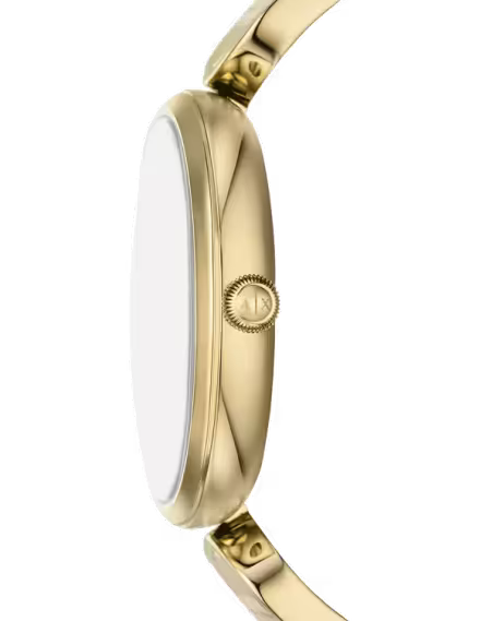 Side profile of Armani Exchange BROOKE watch showing case thickness