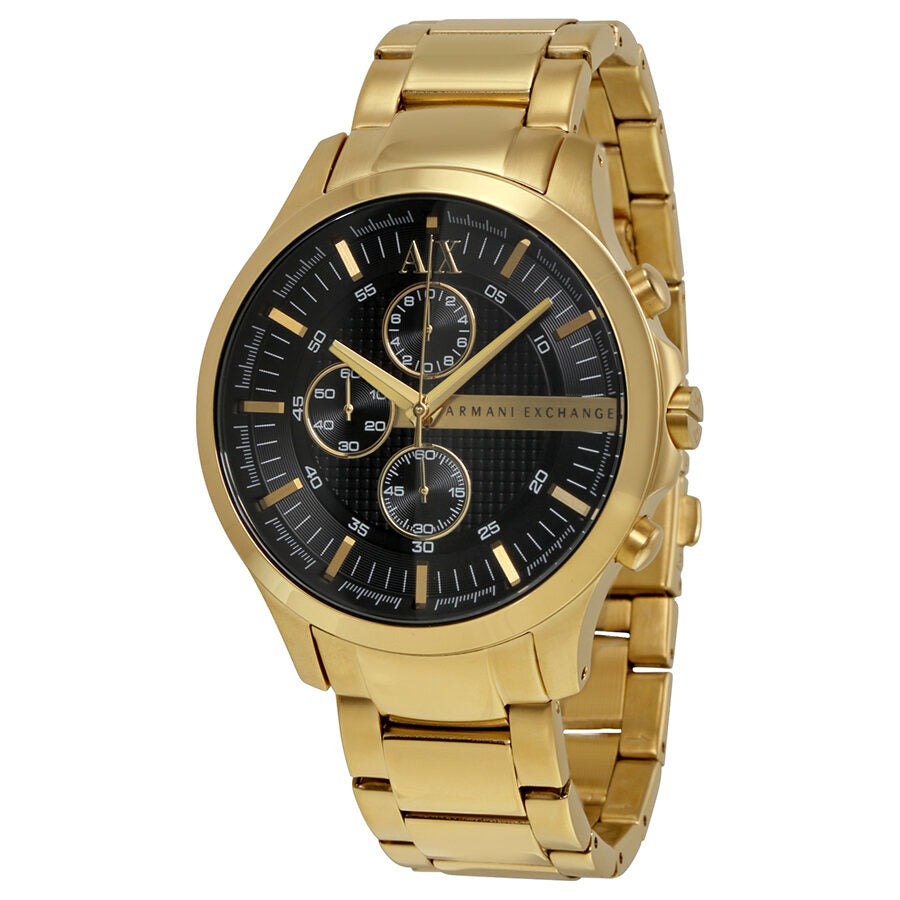 Armani Exchange Hampton AX2137 gold-plated chronograph watch with black dial