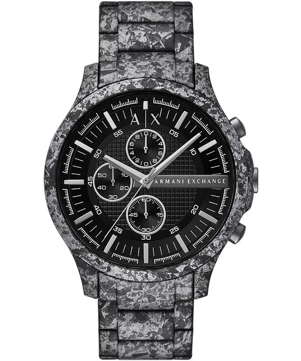 Armani Exchange Hampton AX2462 men's chronograph watch with black dial and textured strap
