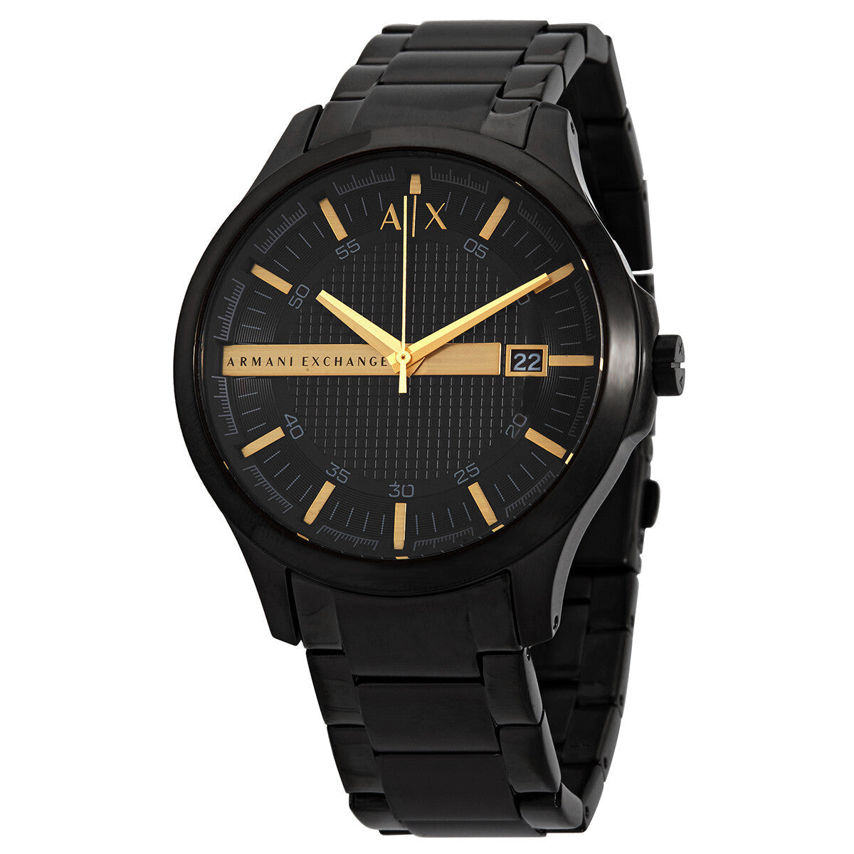 Armani Exchange Hampton Date Black Dial Black Watch - AX2413