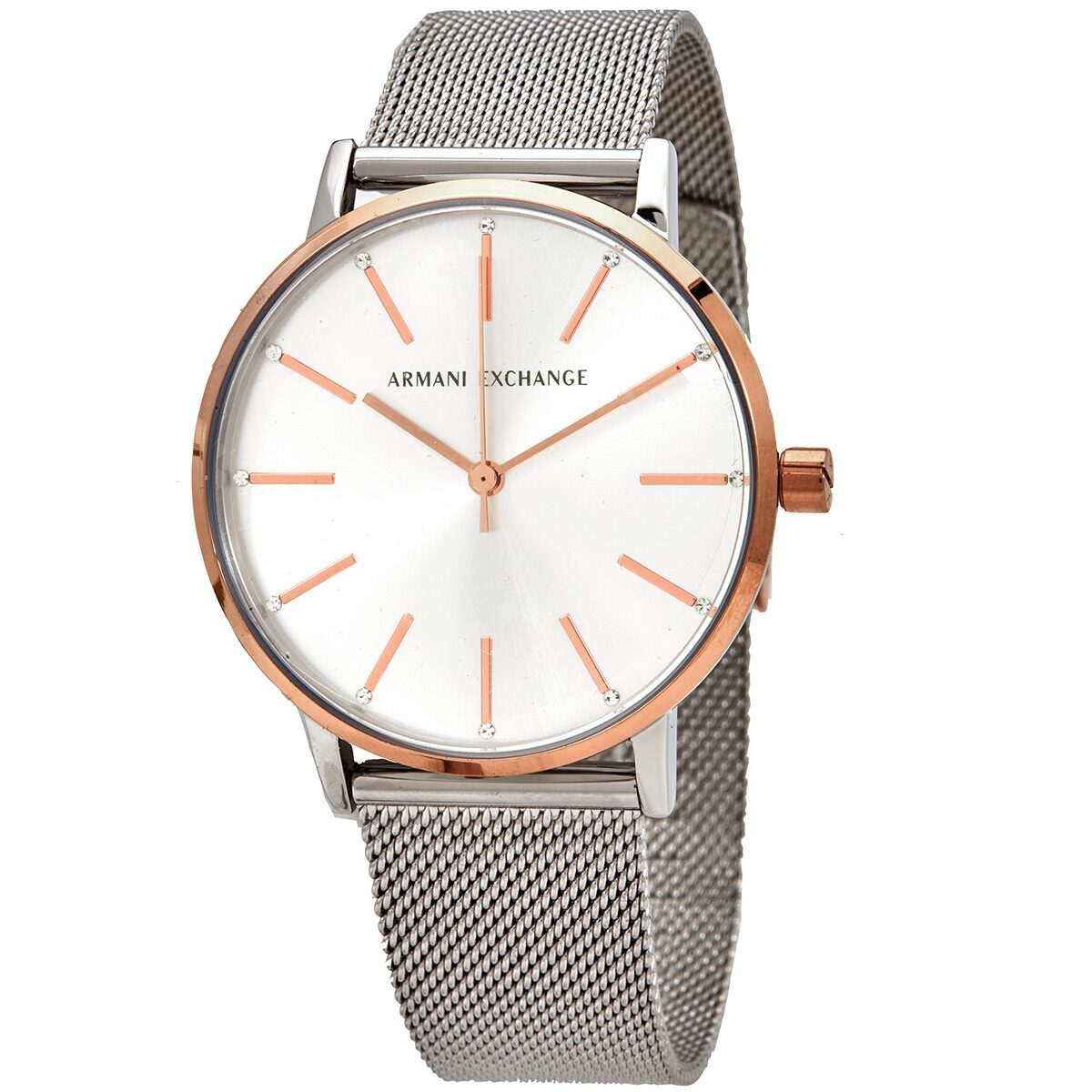 Armani Exchange Quartz White Dial Sliver Ladies Watch AX5537