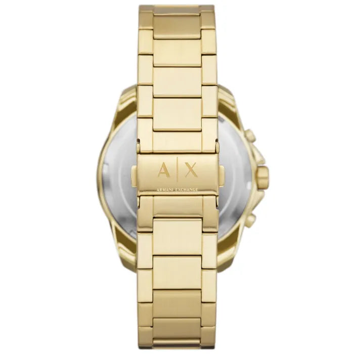 Caseback view of Armani Exchange Spencer AX1958 showing transparent display back with AX branding