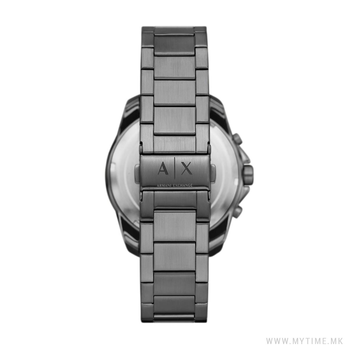 Armani Exchange Spencer AX1959 case back with logo and gunmetal finish