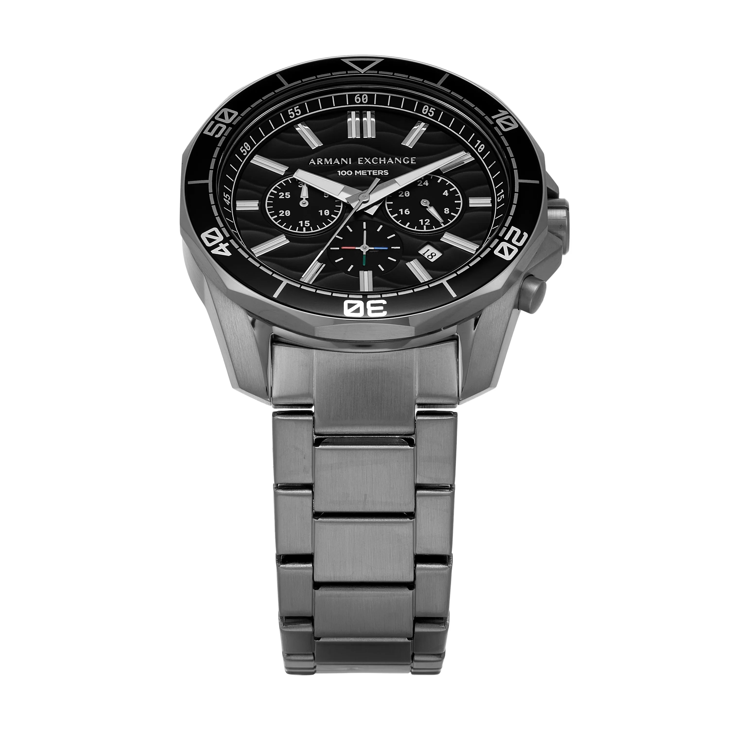 Spencer AX1959 black chronograph dial with subdials and applied indices