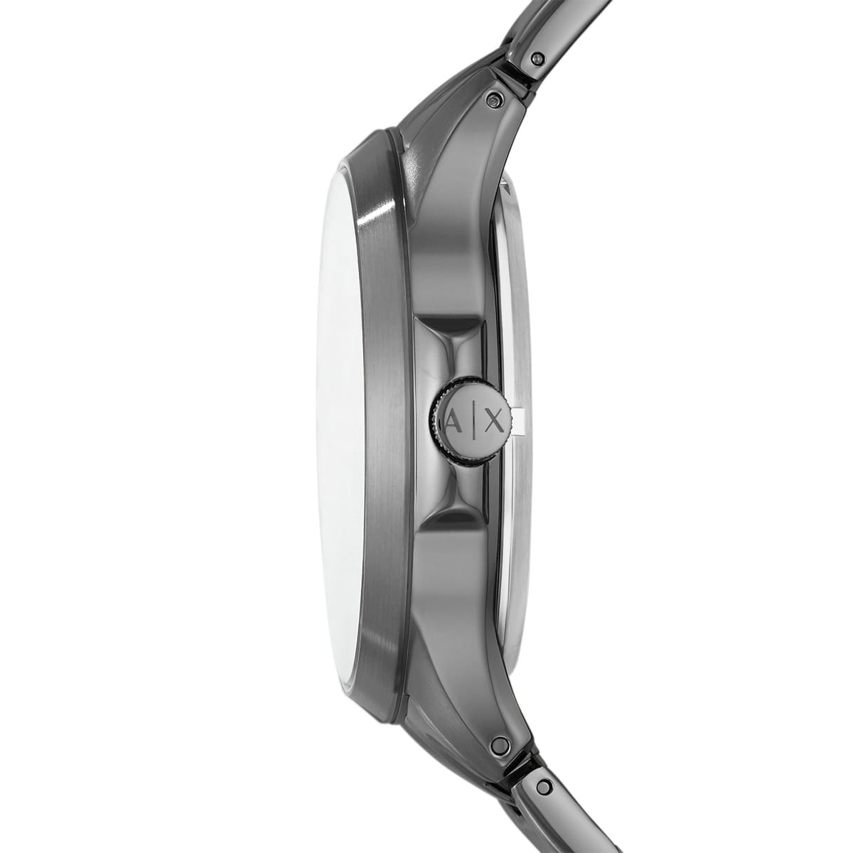 Case profile detail of AX2417 Hampton watch showing bezel and crown