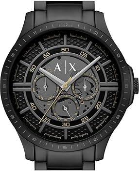 Armani Exchange AX2460 black multifunction watch dial close-up