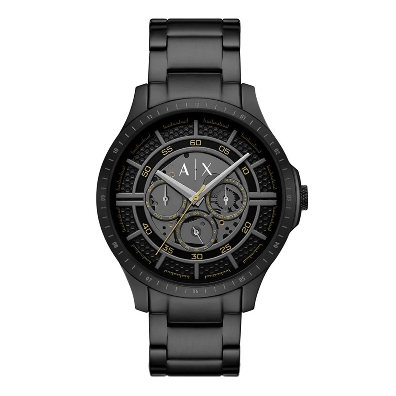 Armani Exchange AX2460 black analog chronograph men's watch front view