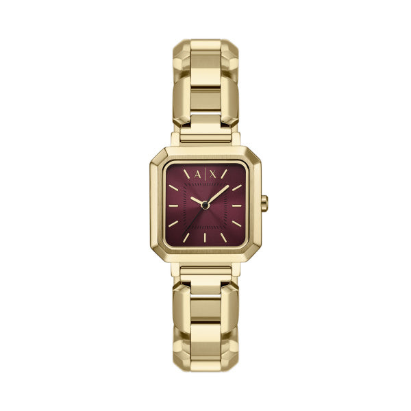 Armani Exchange Leila Red Dial Gold Women's Watch AX5734