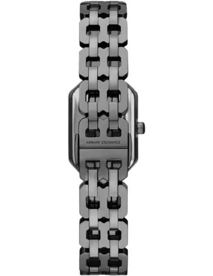 Angled view of Armani Exchange AX5812 women's watch with gunmetal strap