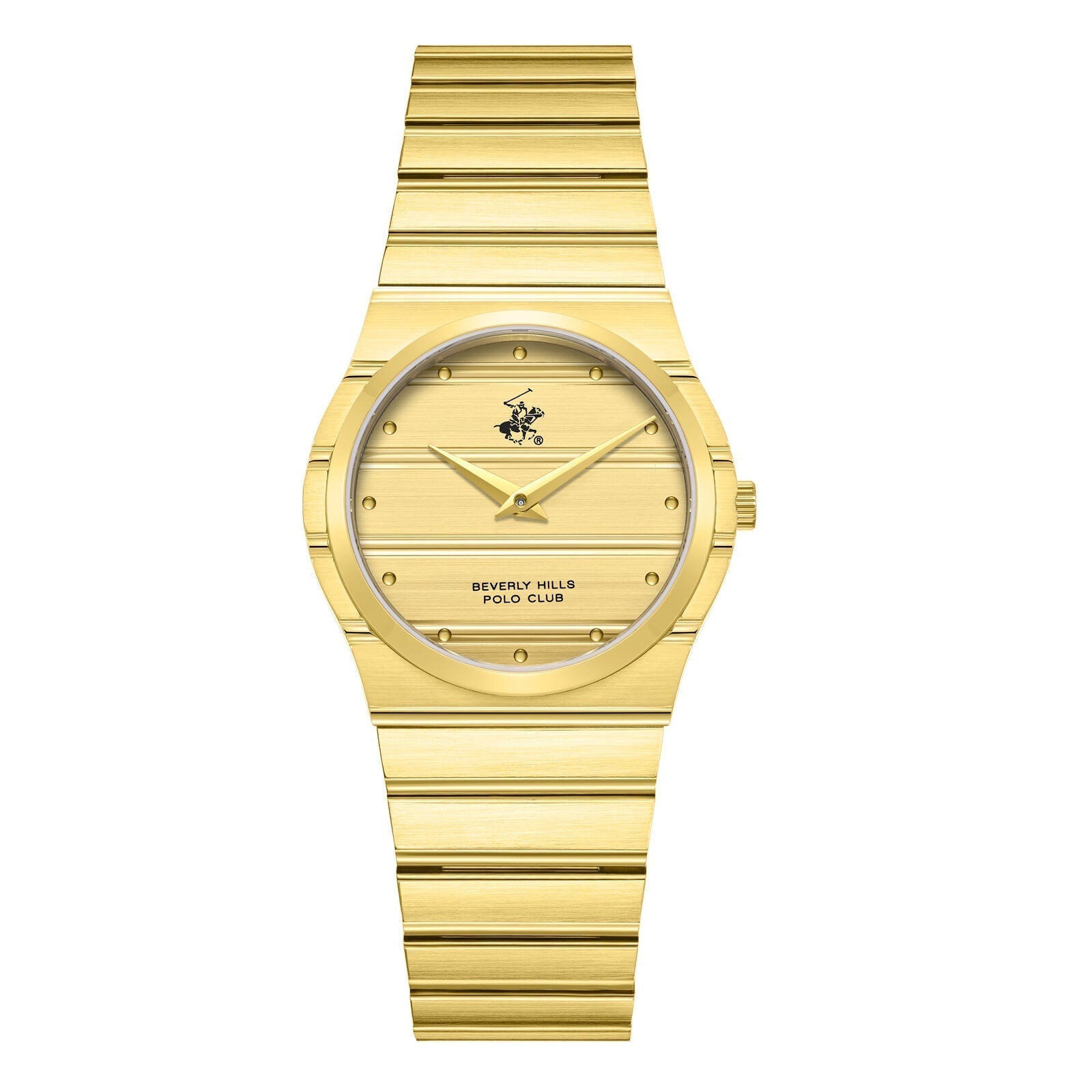 Beverly Hills Polo Club BP3818X.110 all gold ladies watch with round dial and link bracelet