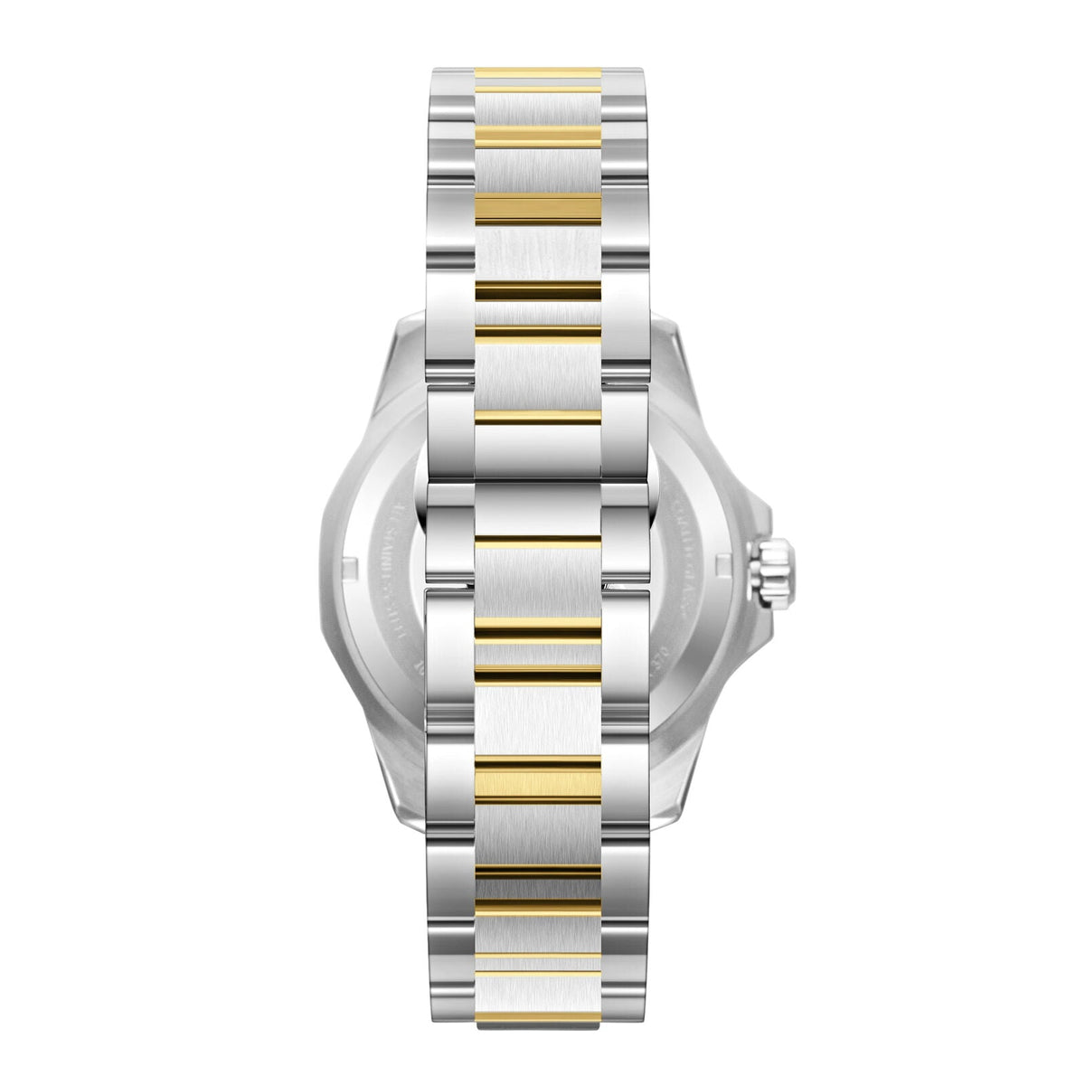 Beverly Hills Polo Club two-tone stainless steel and gold bracelet with alternating metal links and brushed finish