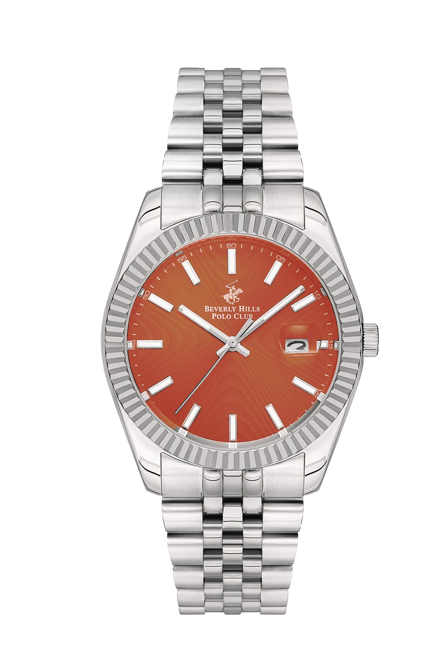 Beverly Hills Polo Club Classy Orange Dial 41mm Silver Watch – BP3018X.301