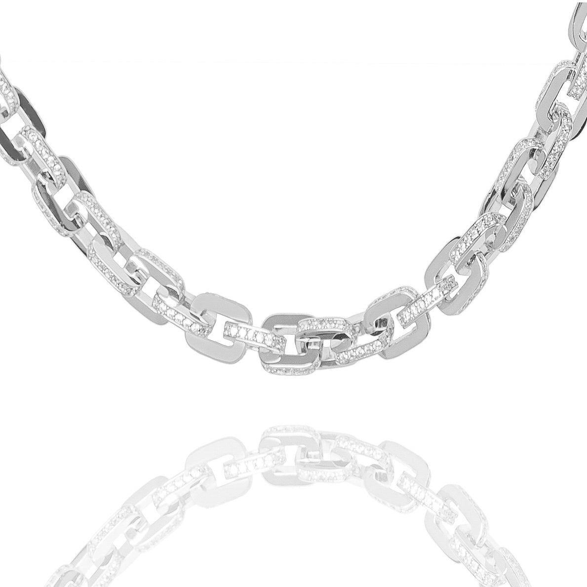 Big Daddy 10MM iced out diamond and silver anchor mariner chain