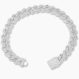 Big Daddy 10MM Baguette Iced Out Silver Bracelet - Bracelet