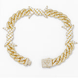 Big Daddy 10MM Spiked Horns Iced Out Gold Bracelet - Bracelet